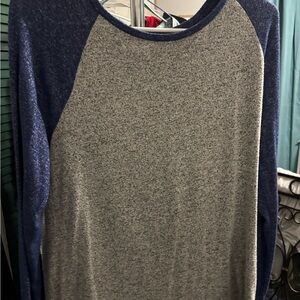 Men's Blue and Gray Raglan Shirt